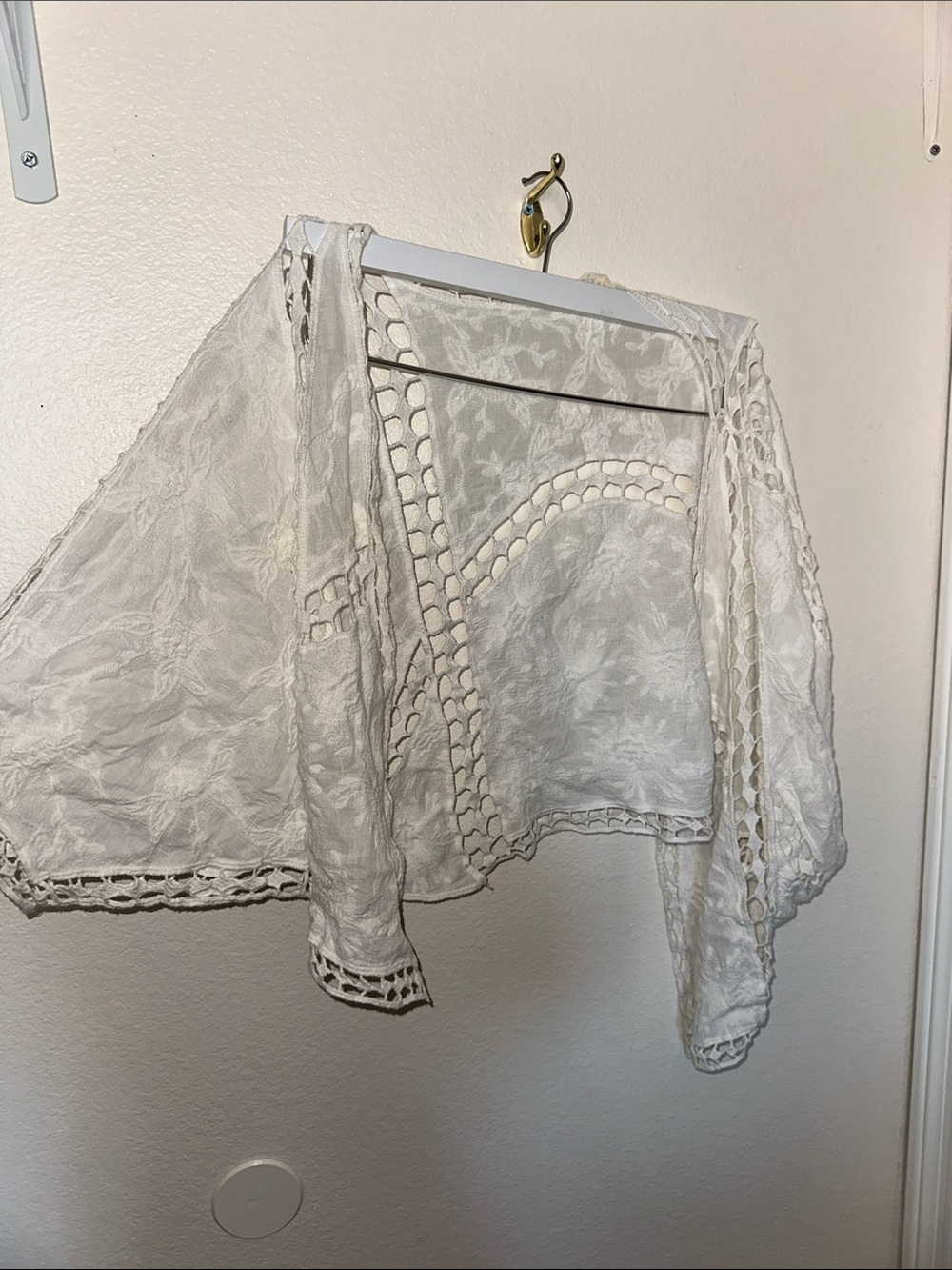 White Crochet Lace Kimono Cover-Up